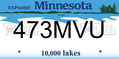 473MVU Minnesota License Plate