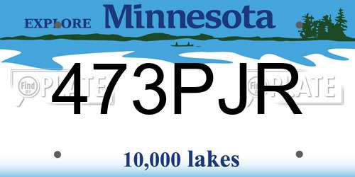473PJR Minnesota License Plate