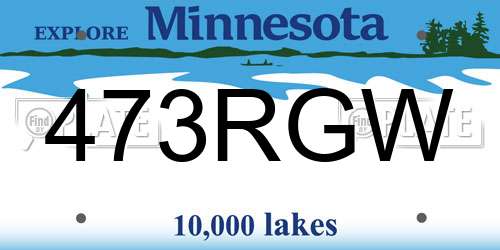 473RGW Minnesota License Plate