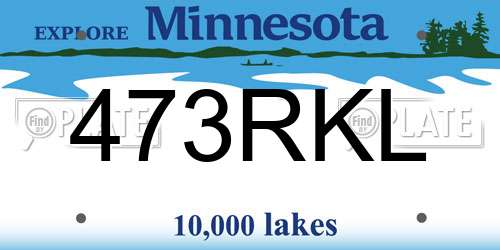 473RKL Minnesota License Plate