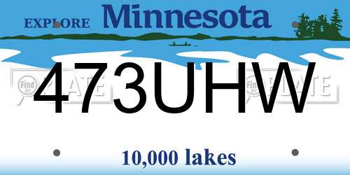 473UHW Minnesota License Plate