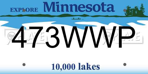 473WWP Minnesota License Plate