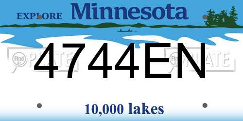 4744EN Minnesota License Plate