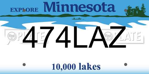 474LAZ Minnesota License Plate