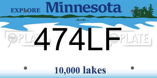 474LF Minnesota License Plate