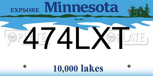 474LXT Minnesota License Plate