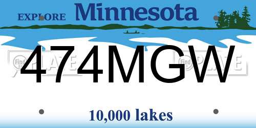 474MGW Minnesota License Plate