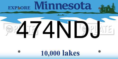 474NDJ Minnesota License Plate