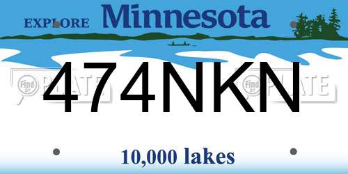 474NKN Minnesota License Plate