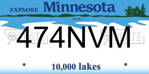474NVM Minnesota License Plate