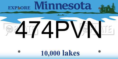 474PVN Minnesota License Plate