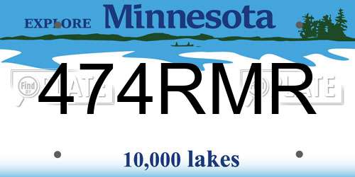474RMR Minnesota License Plate