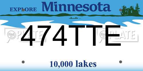474TTE Minnesota License Plate