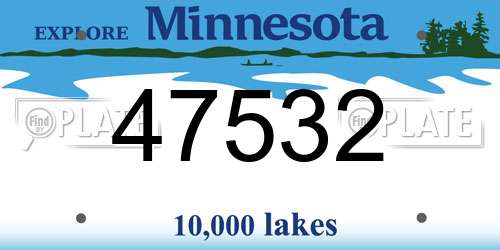47532 Minnesota License Plate