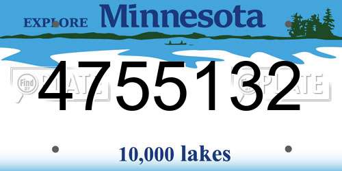 4755132 Minnesota License Plate