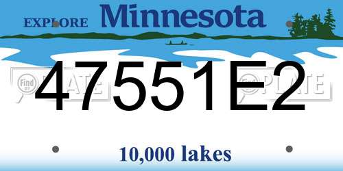 47551E2 Minnesota License Plate