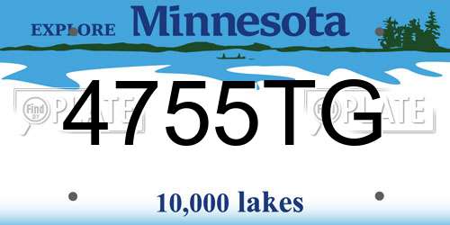 4755TG Minnesota License Plate