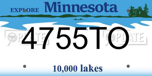 4755TO Minnesota License Plate