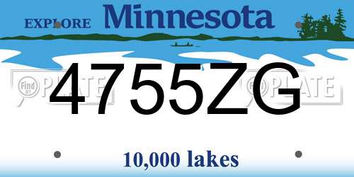 4755ZG Minnesota License Plate