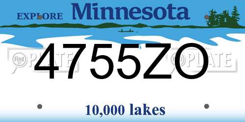 4755ZO Minnesota License Plate