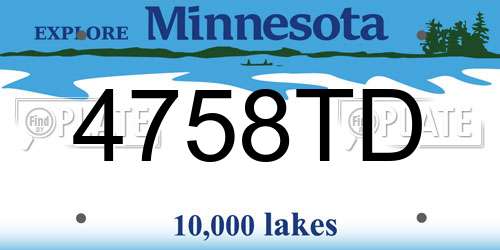 4758TD Minnesota License Plate