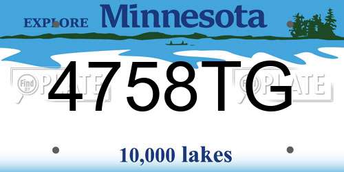 4758TG Minnesota License Plate