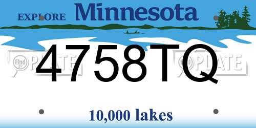 4758TQ Minnesota License Plate