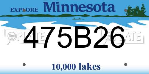 475B26 Minnesota License Plate