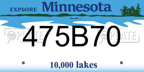 475B70 Minnesota License Plate