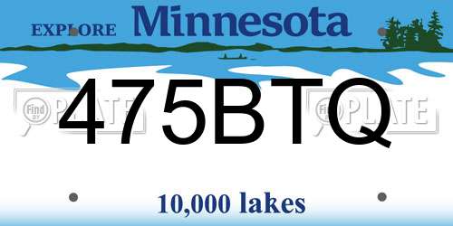 475BTQ Minnesota License Plate