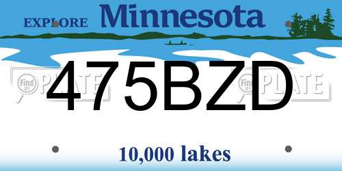 475BZD Minnesota License Plate