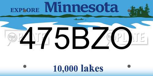 475BZO Minnesota License Plate