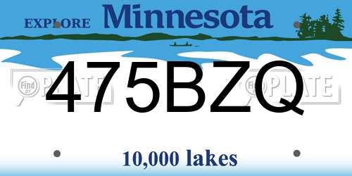 475BZQ Minnesota License Plate