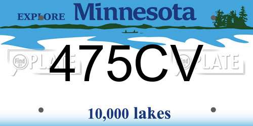 475CV Minnesota License Plate