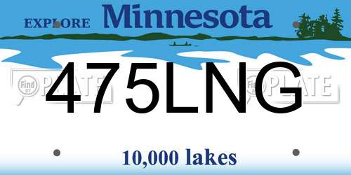475LNG Minnesota License Plate