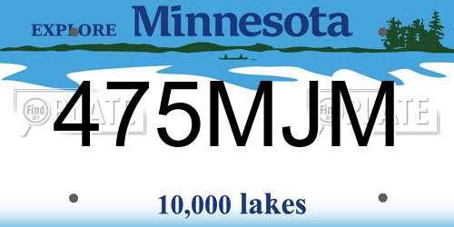 475MJM Minnesota License Plate