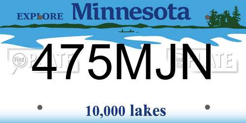 475MJN Minnesota License Plate