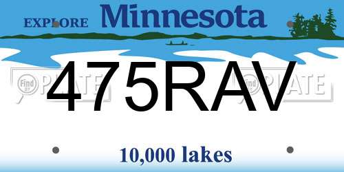 475RAV Minnesota License Plate