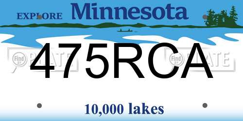475RCA Minnesota License Plate