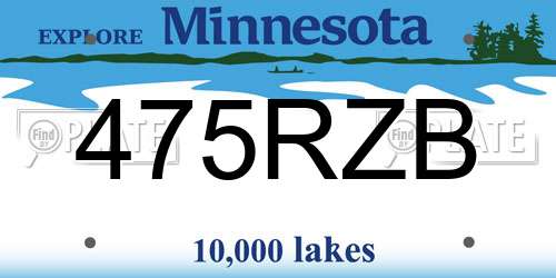 475RZB Minnesota License Plate