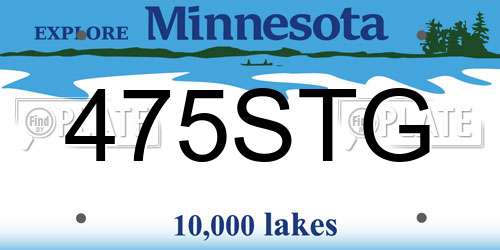 475STG Minnesota License Plate