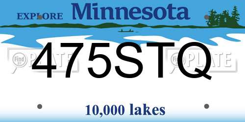 475STQ Minnesota License Plate
