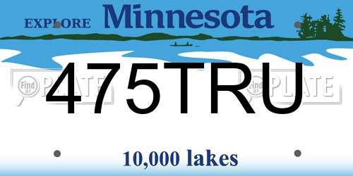 475TRU Minnesota License Plate