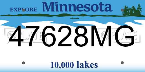 47628MG Minnesota License Plate