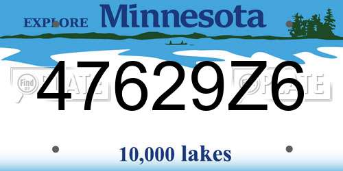 47629Z6 Minnesota License Plate