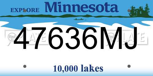 47636MJ Minnesota License Plate