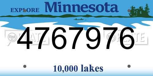 4767976 Minnesota License Plate