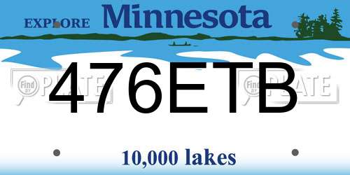 476ETB Minnesota License Plate