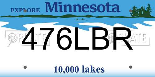 476LBR Minnesota License Plate