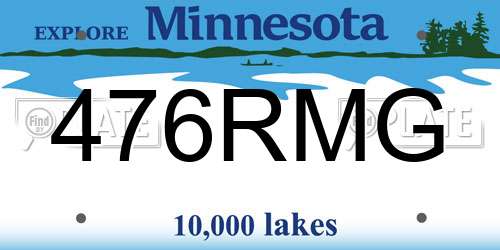 476RMG Minnesota License Plate